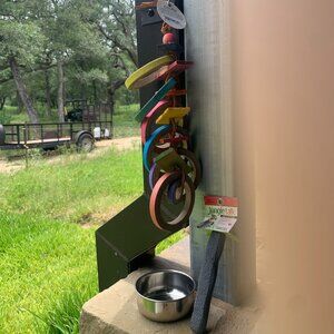 BIRD SUPPLIES - 3pc lot PARROT MACCAW, hanging cage toys, blocks, perch, bowl